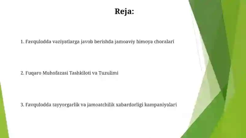 Favquloddda vaziyatda aholini muhofazalash, jamoaviy himoya vositalari 2