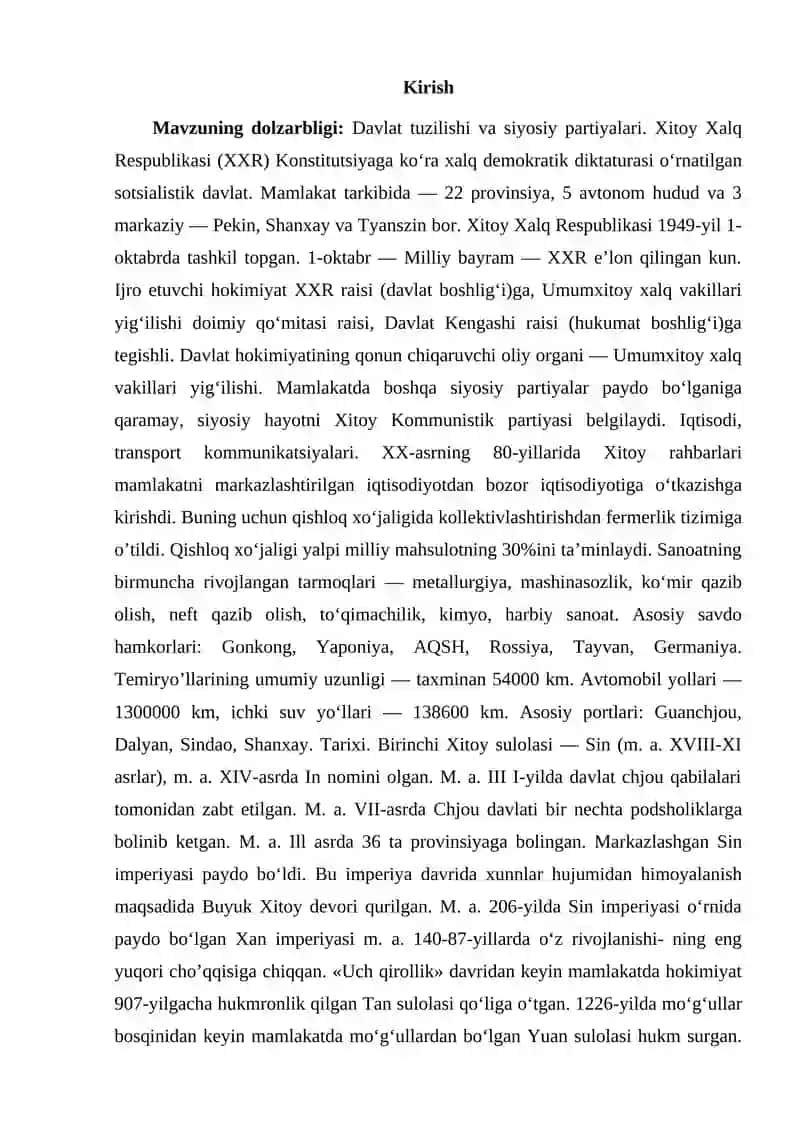 “XX asrning ikkinchi yarmida Xitoy: Siyosat, inqilob, iqtisodiyot va islohotlar 2