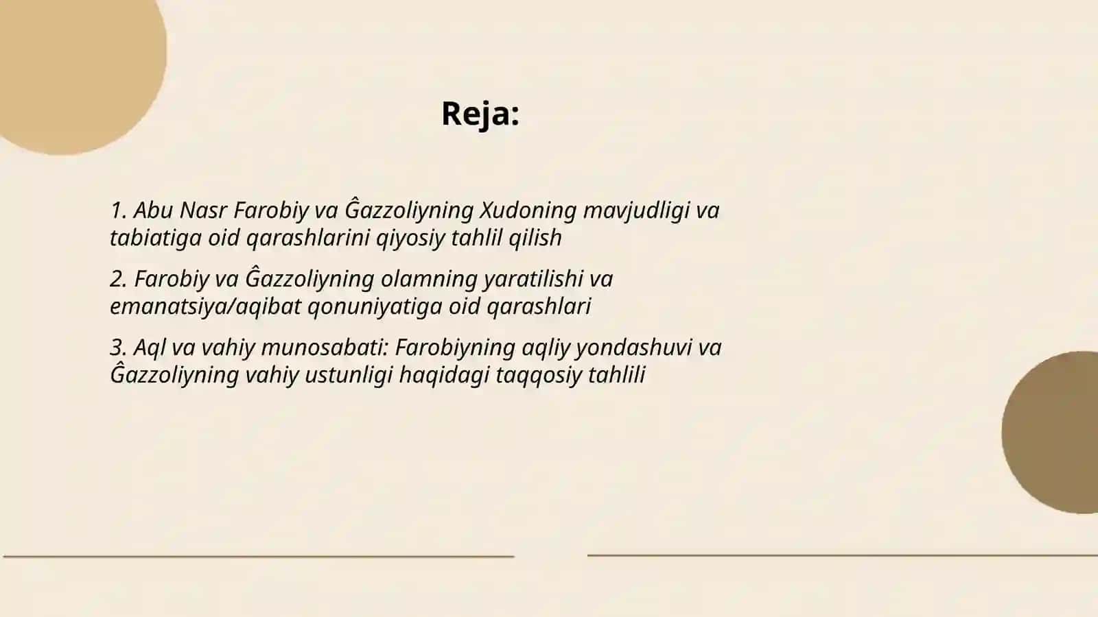 Abu Nasr Farobiy va Ĝazzoliyning falsafa ilmida oid qarashlarini qiyosiy tahlil etish 2