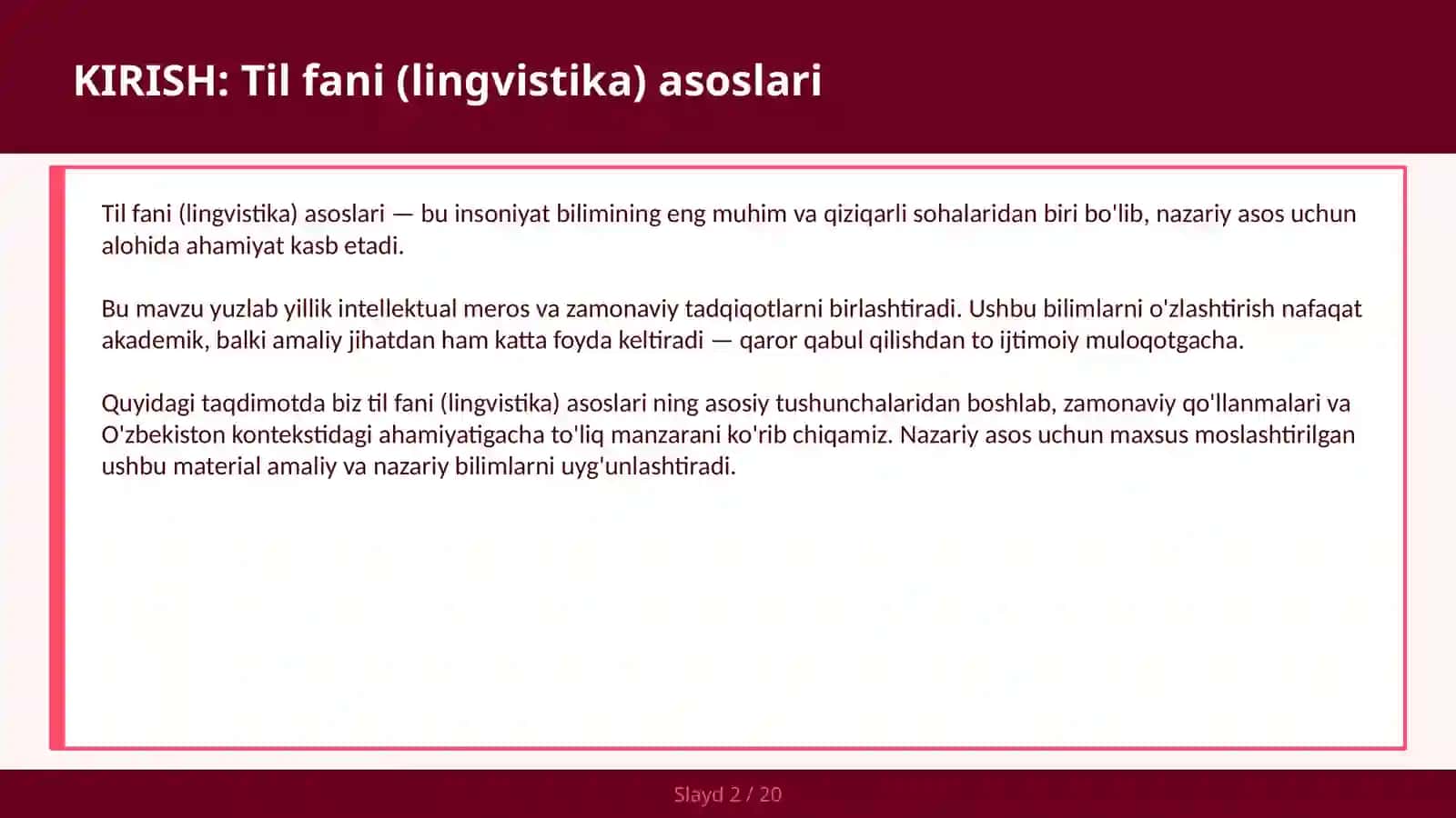 Til fani (lingvistika) asoslari 2