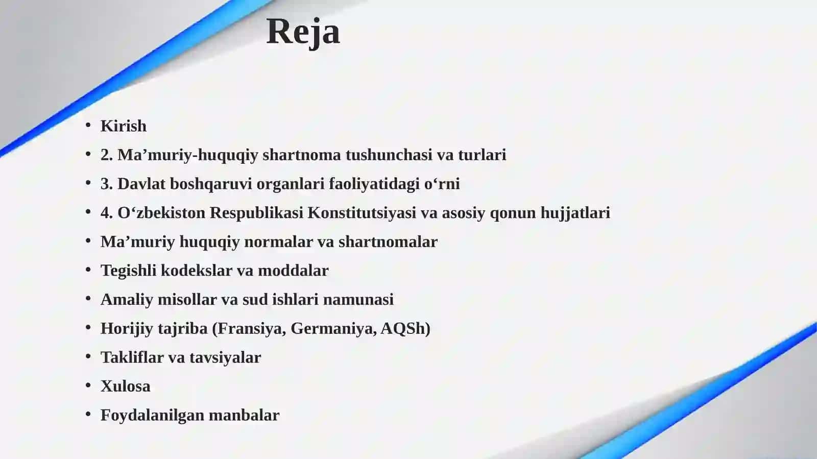 DAVLAT BOSHQARUVI ORGANLARI FAOLIYATIDA BOSHQARUVNING MA’MURIY-HUQUQIY SHARTNOMA SHAKLLARI 2