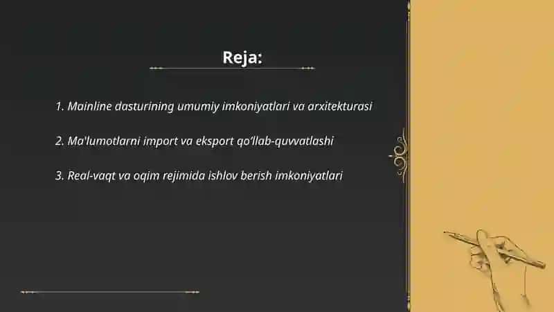 Mainline malumotlarni qayta ishlash dasturlari 2