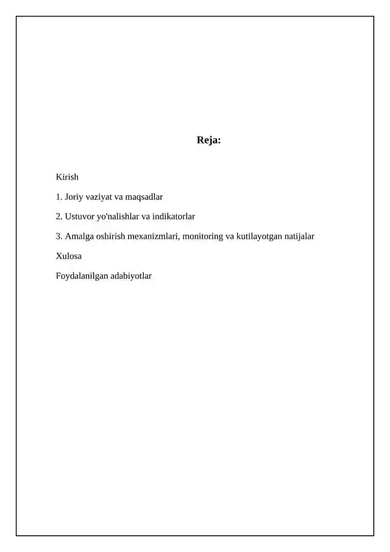 O'z-n Res-sining xalqaro reyting va indekslardagi o'rnini yaxshilash borasidagi davlat siyosati 2