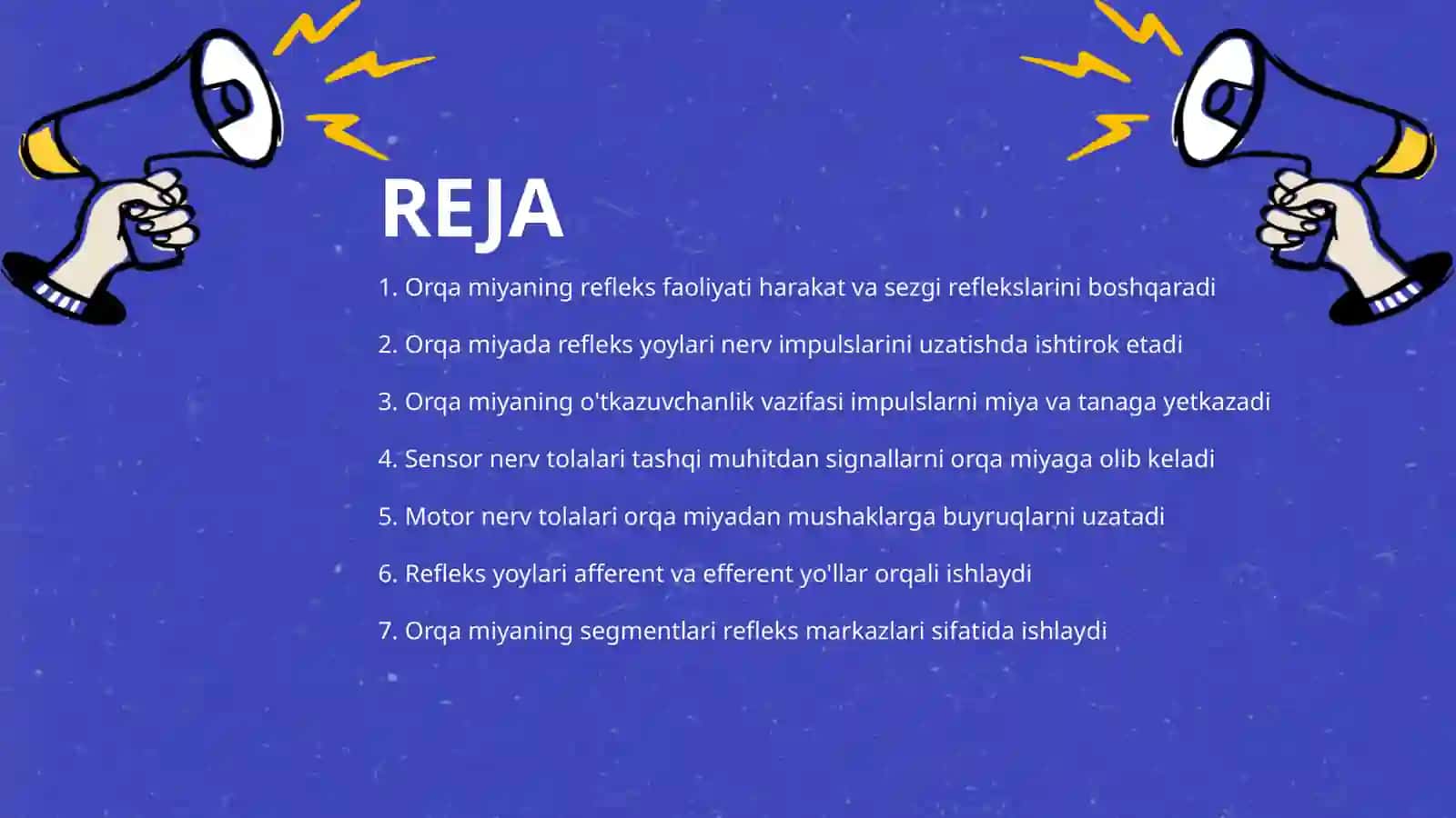 Orqa miyaning reflektor va o'tkazuvchanlik faoliyati 2