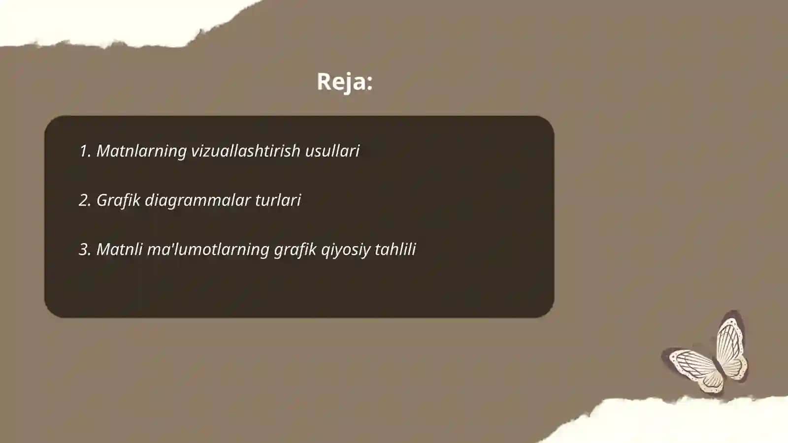 Matnli axborotlarni grafik shakliga õtkazish 2