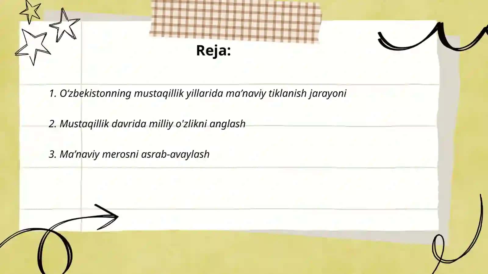 Oʻzbekistonning mustaqillik yillarida maʼnaviy va madaniy tarraqiyoti 2