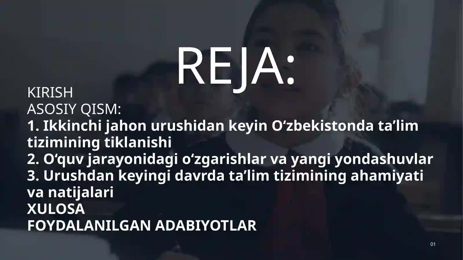 O'zbek xalqining ikkinchi jahon urushidan keying o'qitish tizimi 2