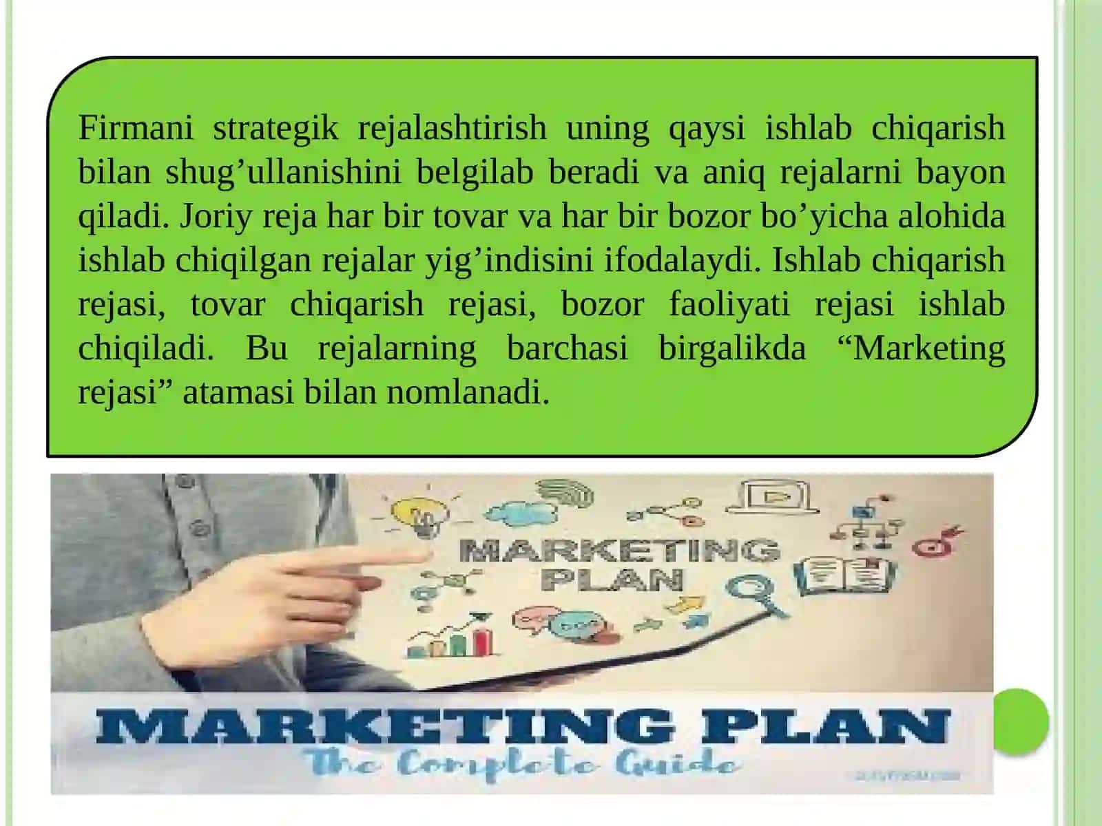 Marketing rejasini ishlab chiqish texnologiyasi 2