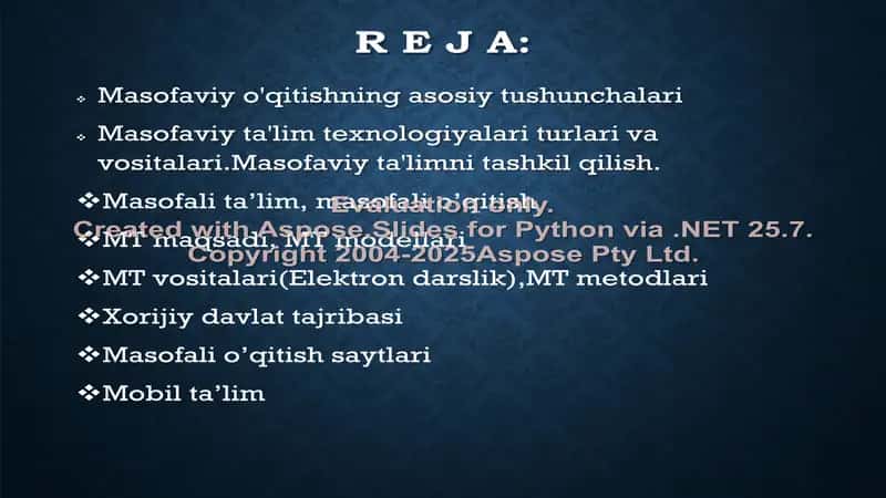 Masofaviy ta'lim texnologiyalari 2