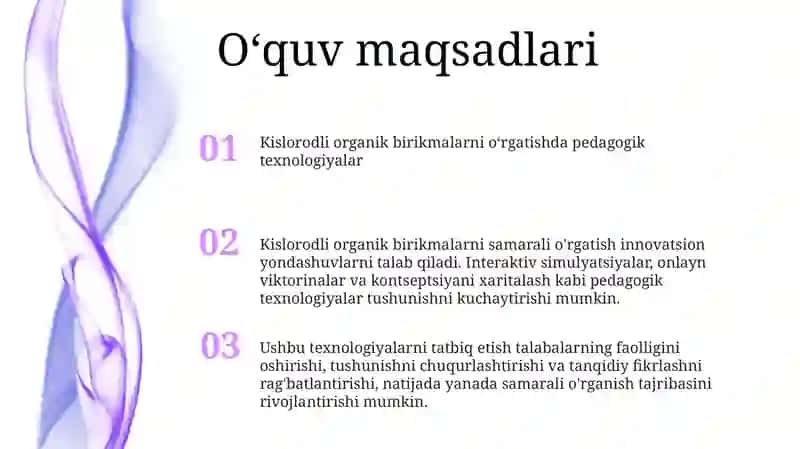 Kislorodli Organik Birikmlarni O'Qitishda Pedagogik Texnologiyalaridan Foydalanish 2