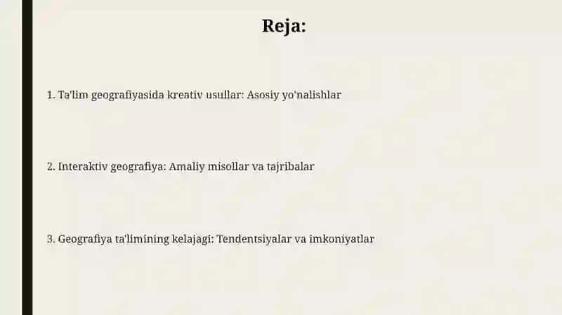 Geografiya ta’limida kreativ metodlar 2