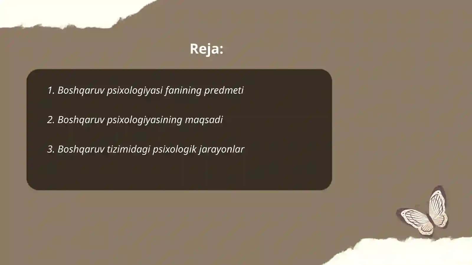 boshqaruv psixologiyasi fanining predmeti maqsadi va vazifalari 2