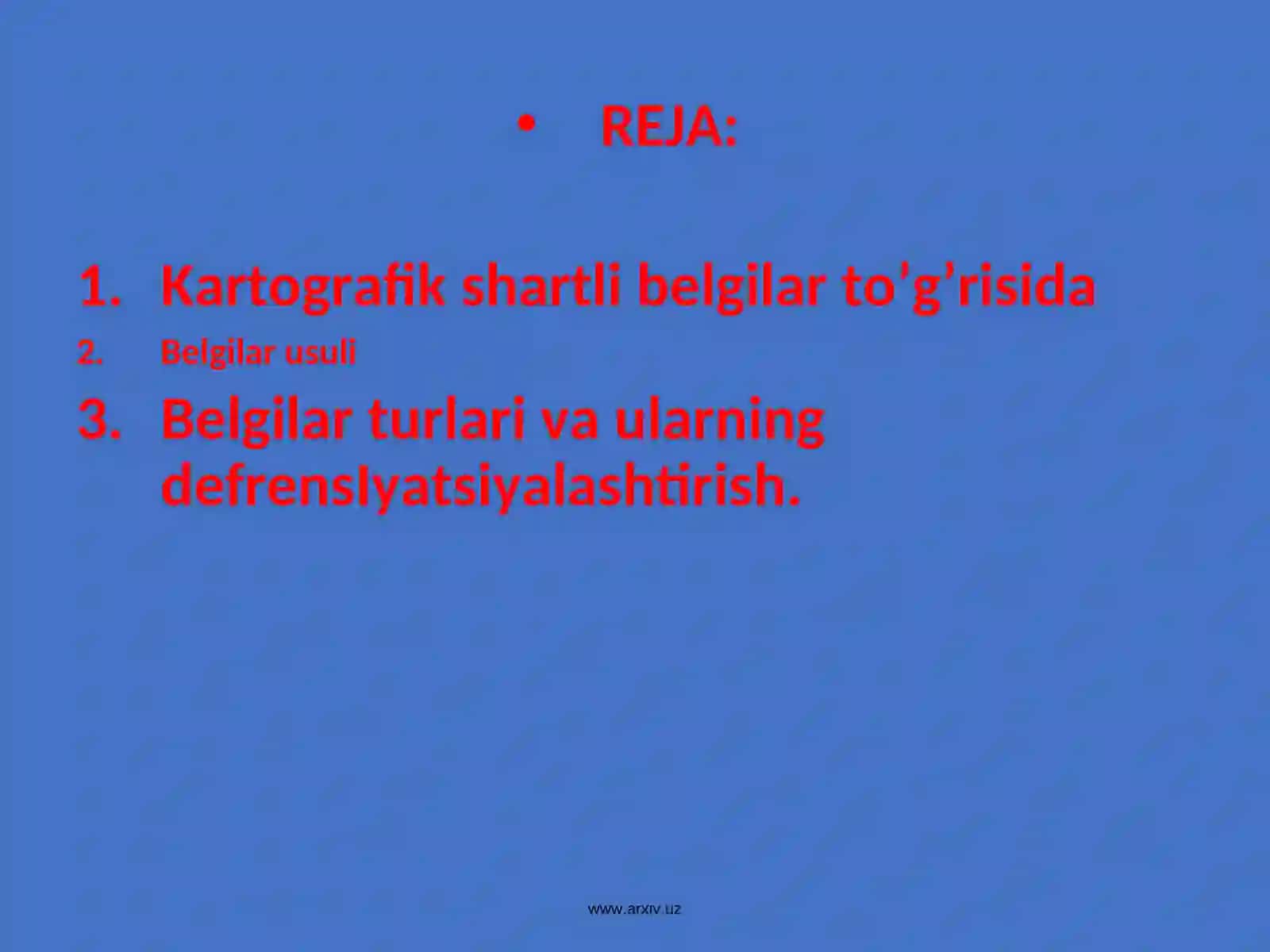 Kartadan foydalanish uchun shartli belgilar 2