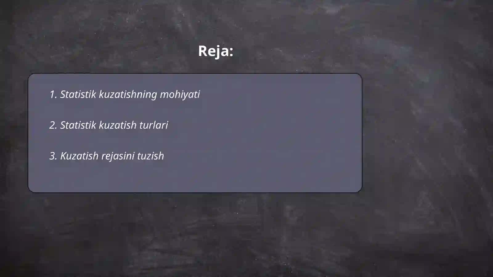Statistik kuzatish va ularning bosqichlari 2