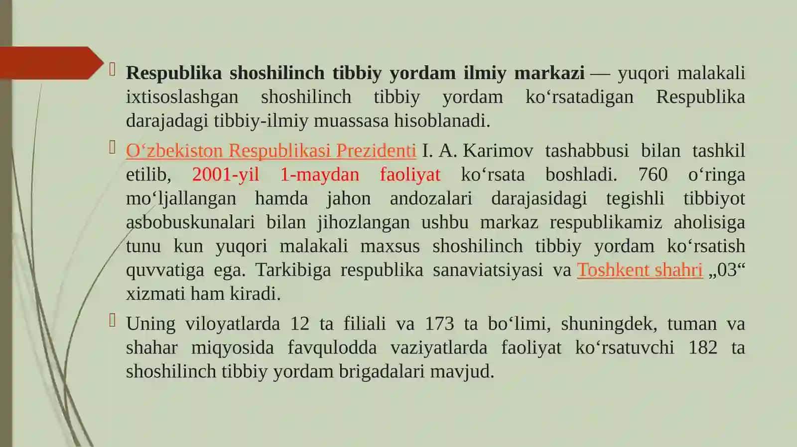 Shaxar aholisiga tibbiy yordam ko`rsatishni tashkil etish 2