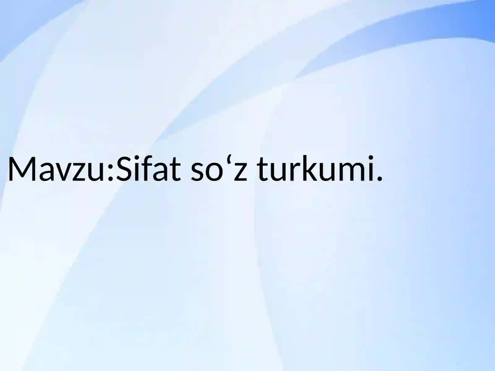 Sifatsoʻzturkumi 2