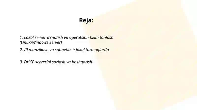 Lokal server o'rnatish va operatsion tizim tanlash 2