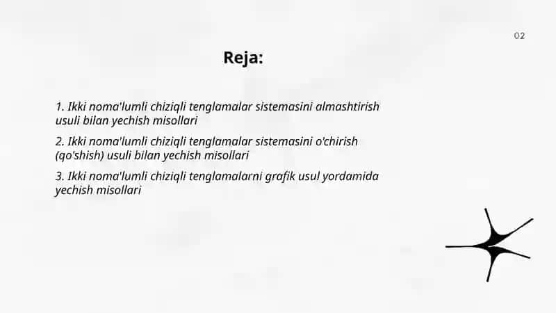 Tenglamalar sistemasi 2