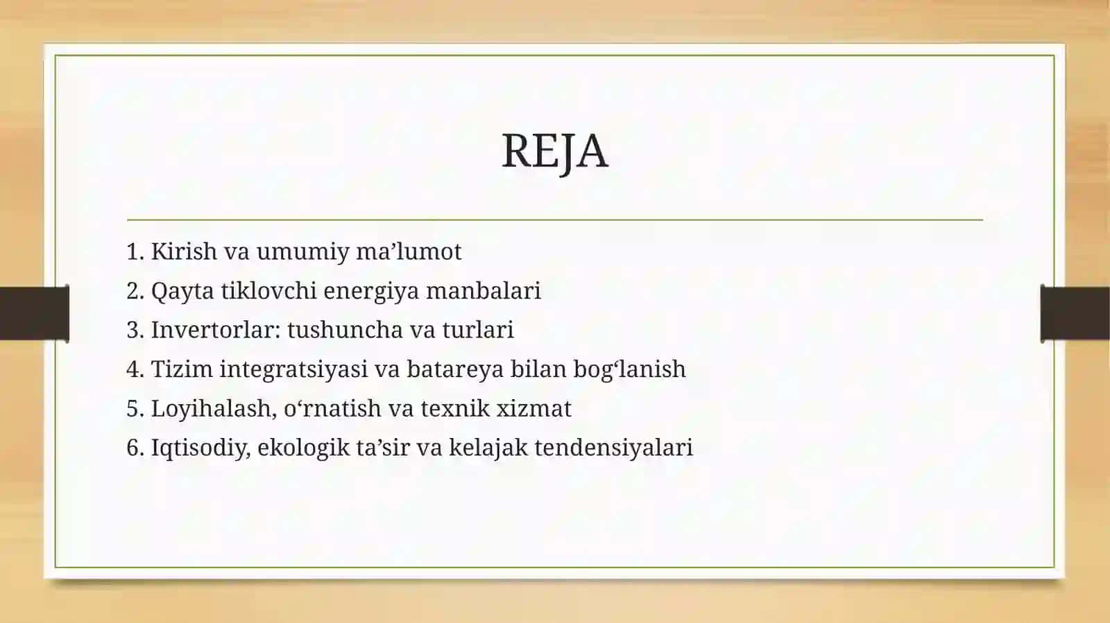 Qayta tiklovchi energiya manbalari va invertorlar 2