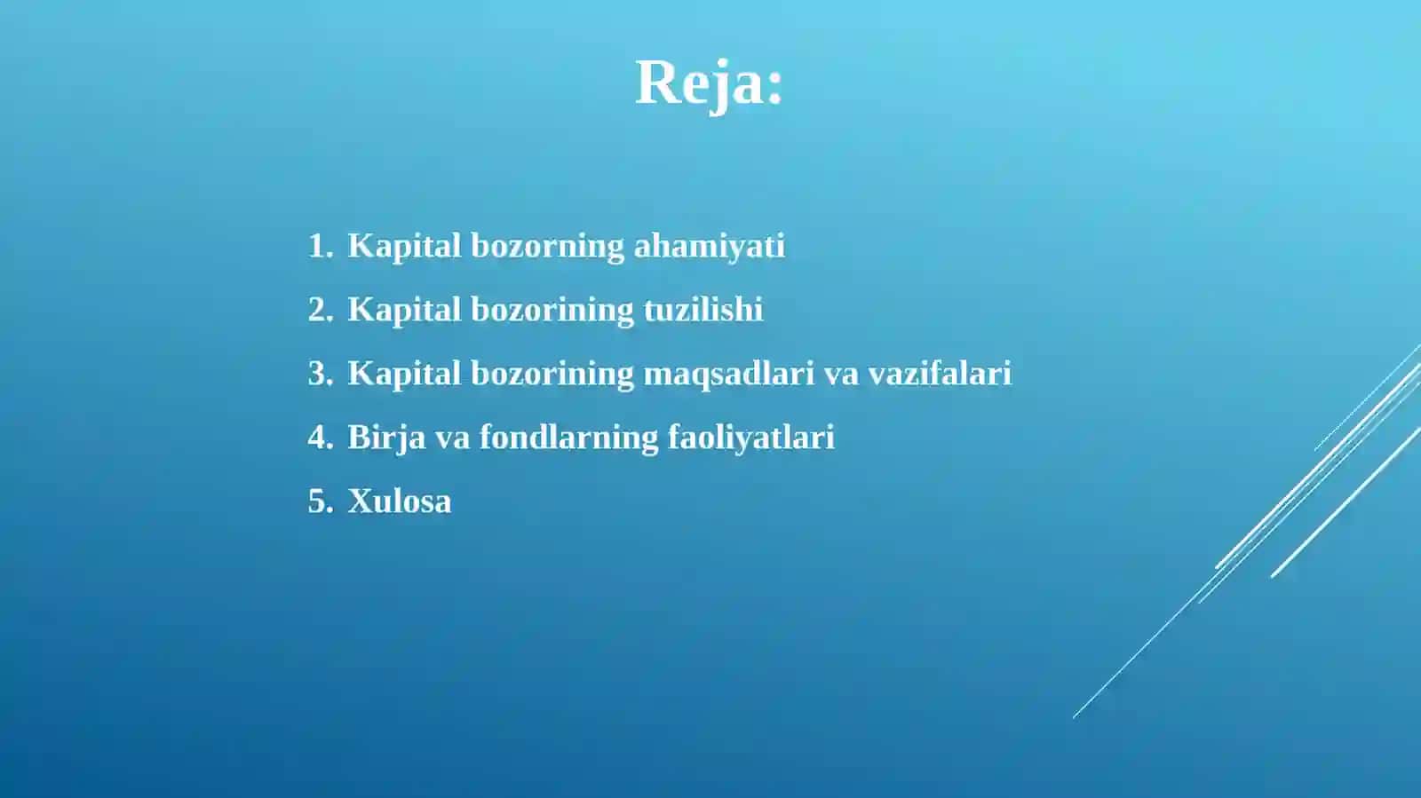 Kapitalbozorining tuzilishi va uning vazifalari 2