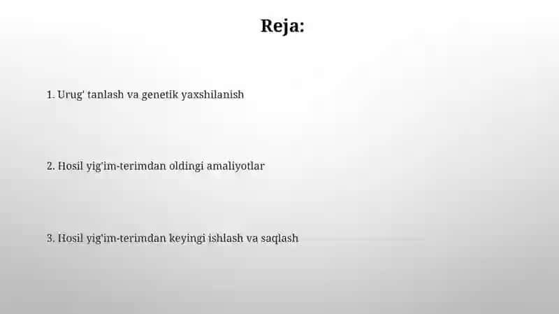 Urug'likni ishlov berish texnologiyalari 2