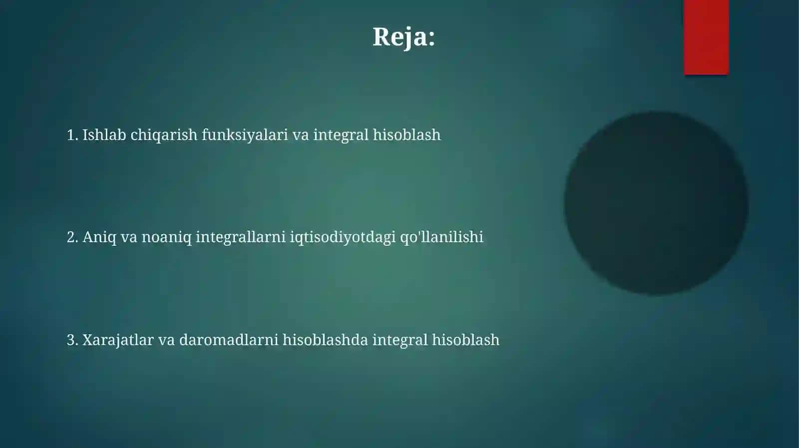 Aniq va noaniq integrallarni iqtisodiyotdagi qo'llanilishi 2