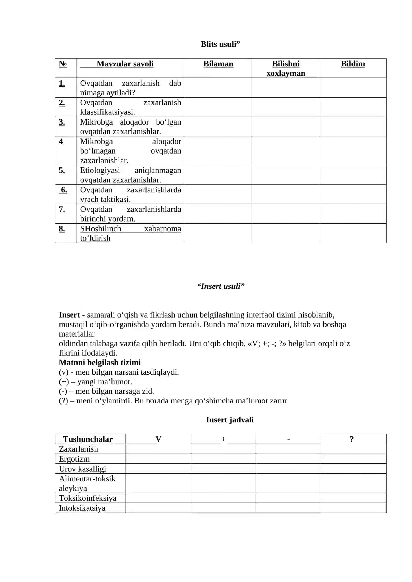 Ovqatdan zaharlanishlar va ularni oldini olish choralari 2