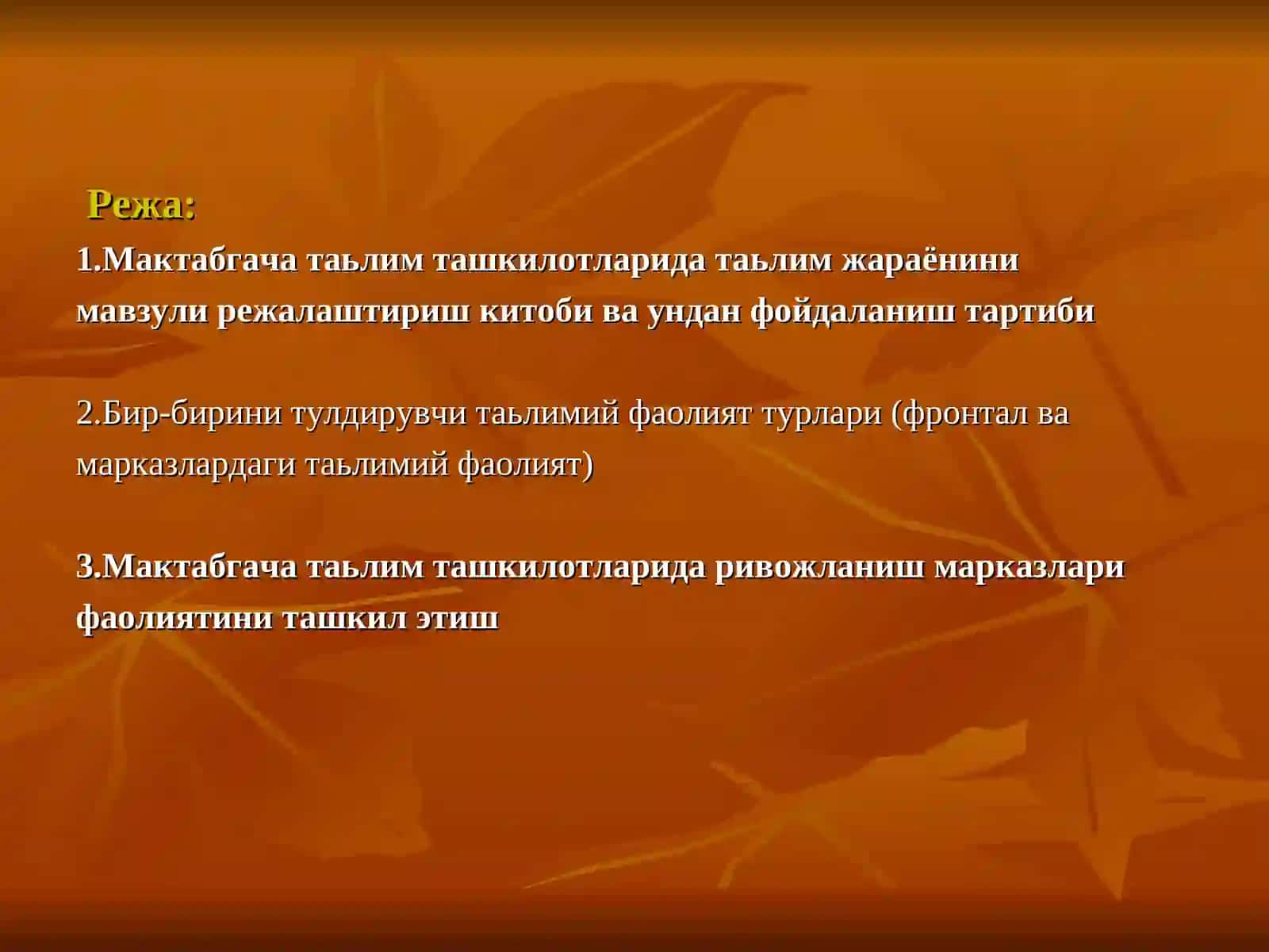 Мактабгача таьлим ташкилотларида таьлим жараёнини мавзули режалаштириш 2