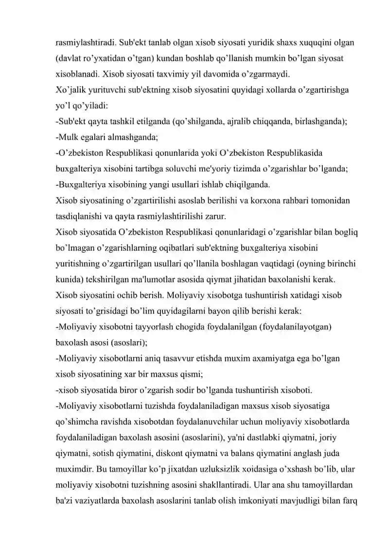 Buxgalteriya xisobini tashkil qilishning xuquqiy me’yoriy asoslari. 2