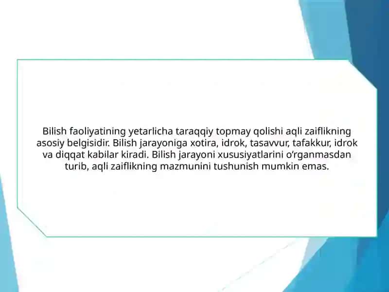 Aqli zaif bolalarni idrokini tekshirish metodikalari 2