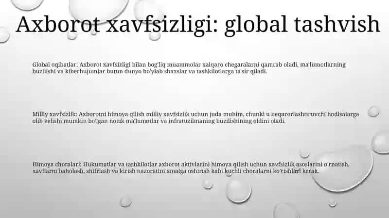 Davlatning Axborot Sohasidagi Xavfsizlikka Taxdidlarga Qarshi Chora Tadbirlari 2