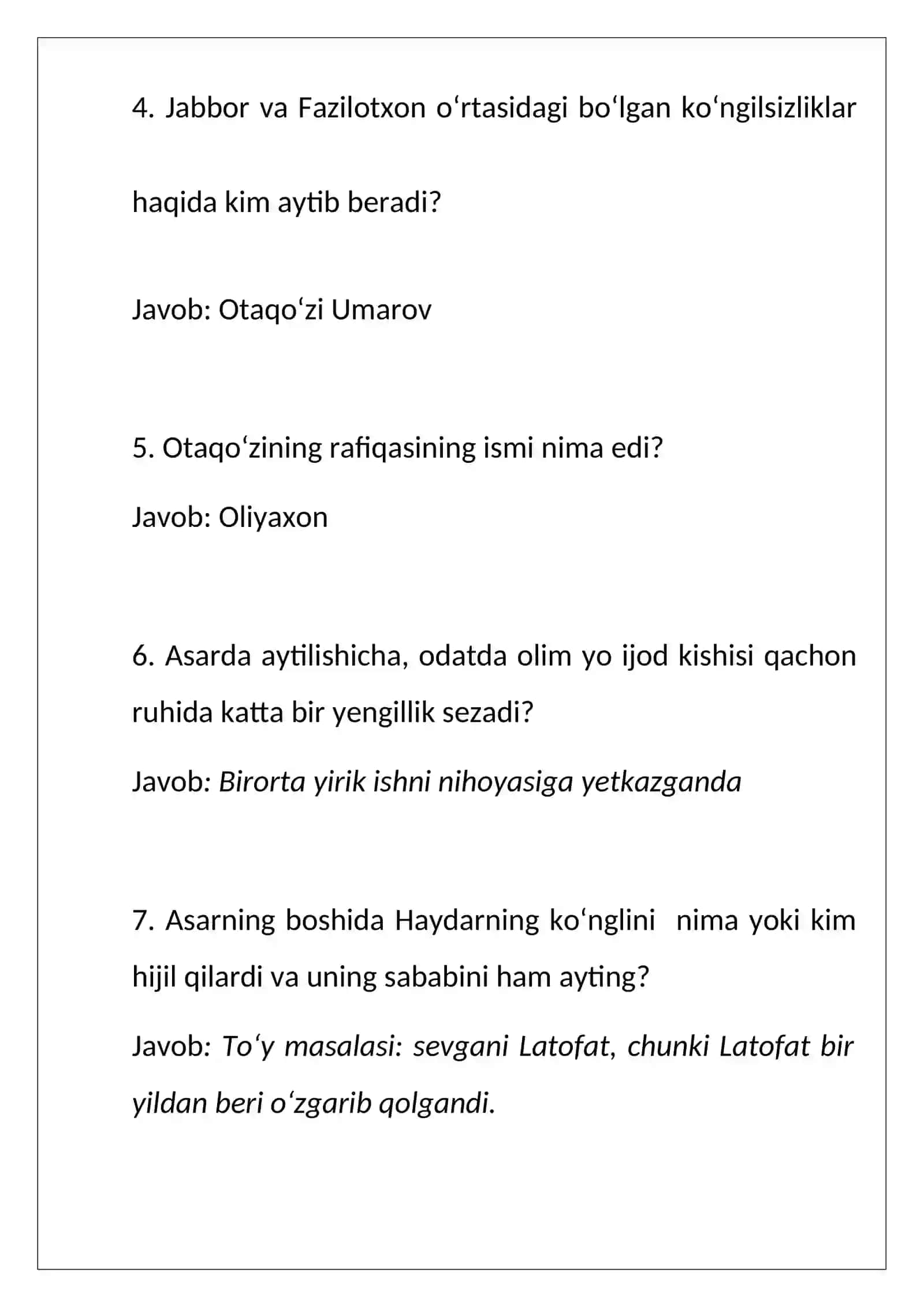 ODIL YOQUBOV “DIYONAT” ROMANI SAVOL-JAVOB 2