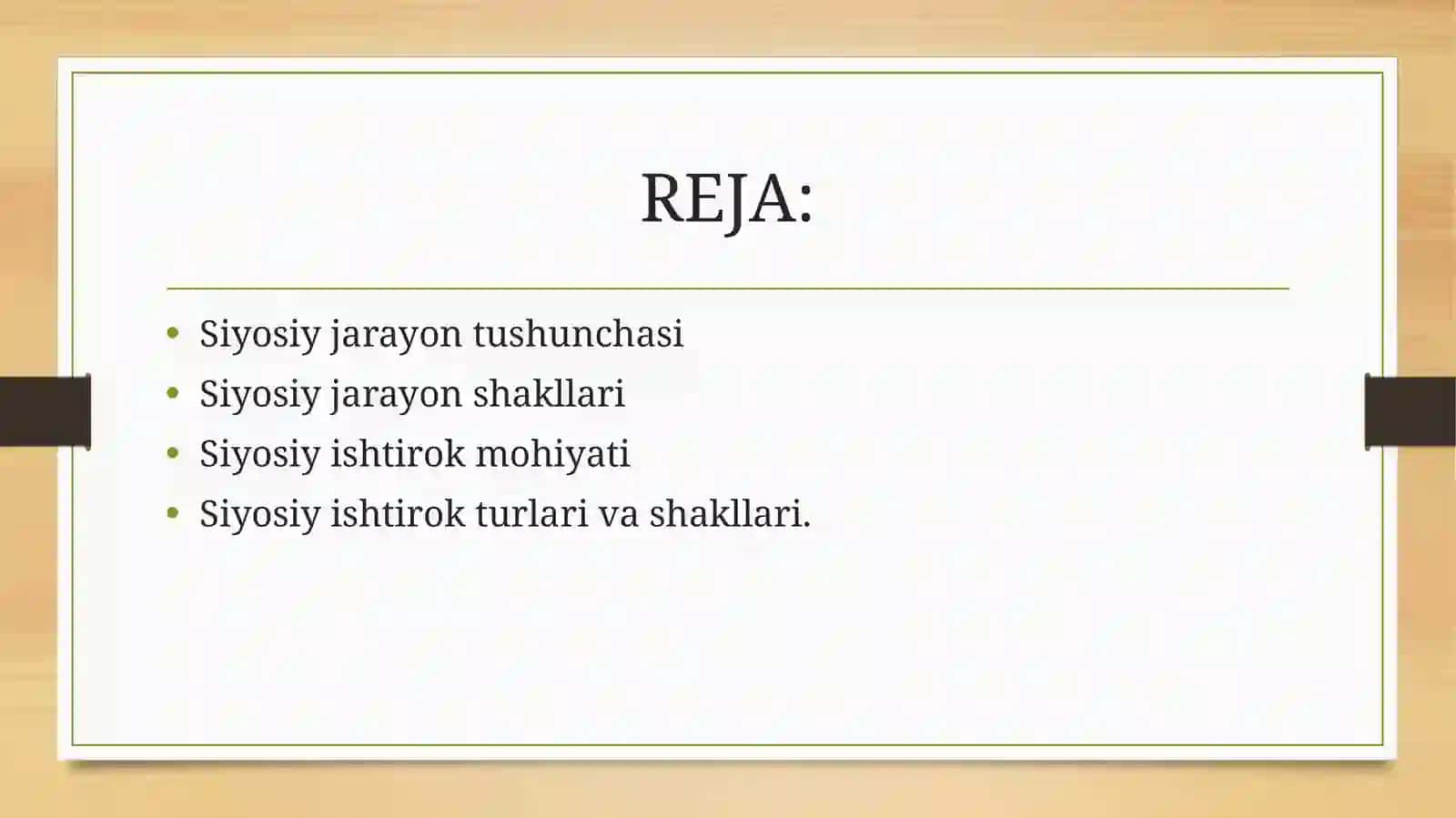 Siyosiy jarayon va siyosiy ishtirok. 2