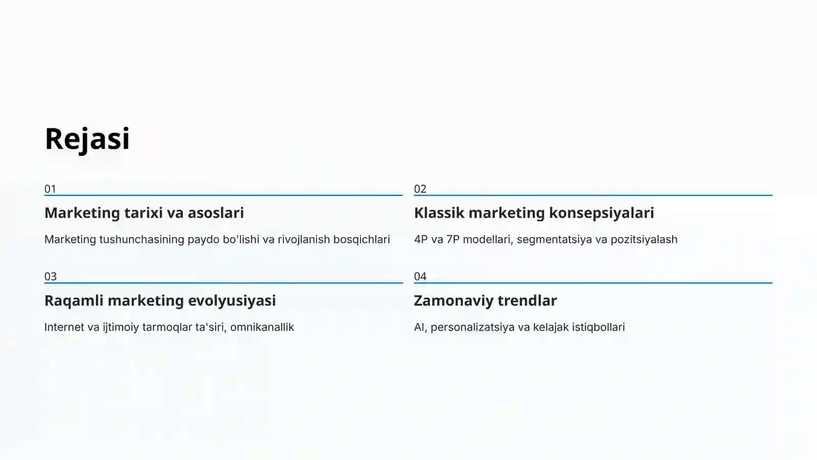 Marketingning funksiyalari, vazifalari va tamoyillari 2