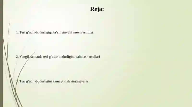Teri gʻadir-budurligiga taʼsir etuvchi omillar 2