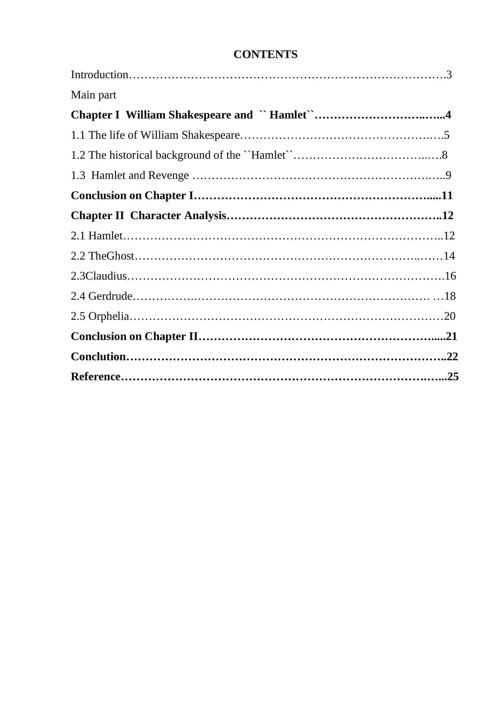 COURSE WORK: THEME "HAMLET" BY W.SHAKESPEARE 2