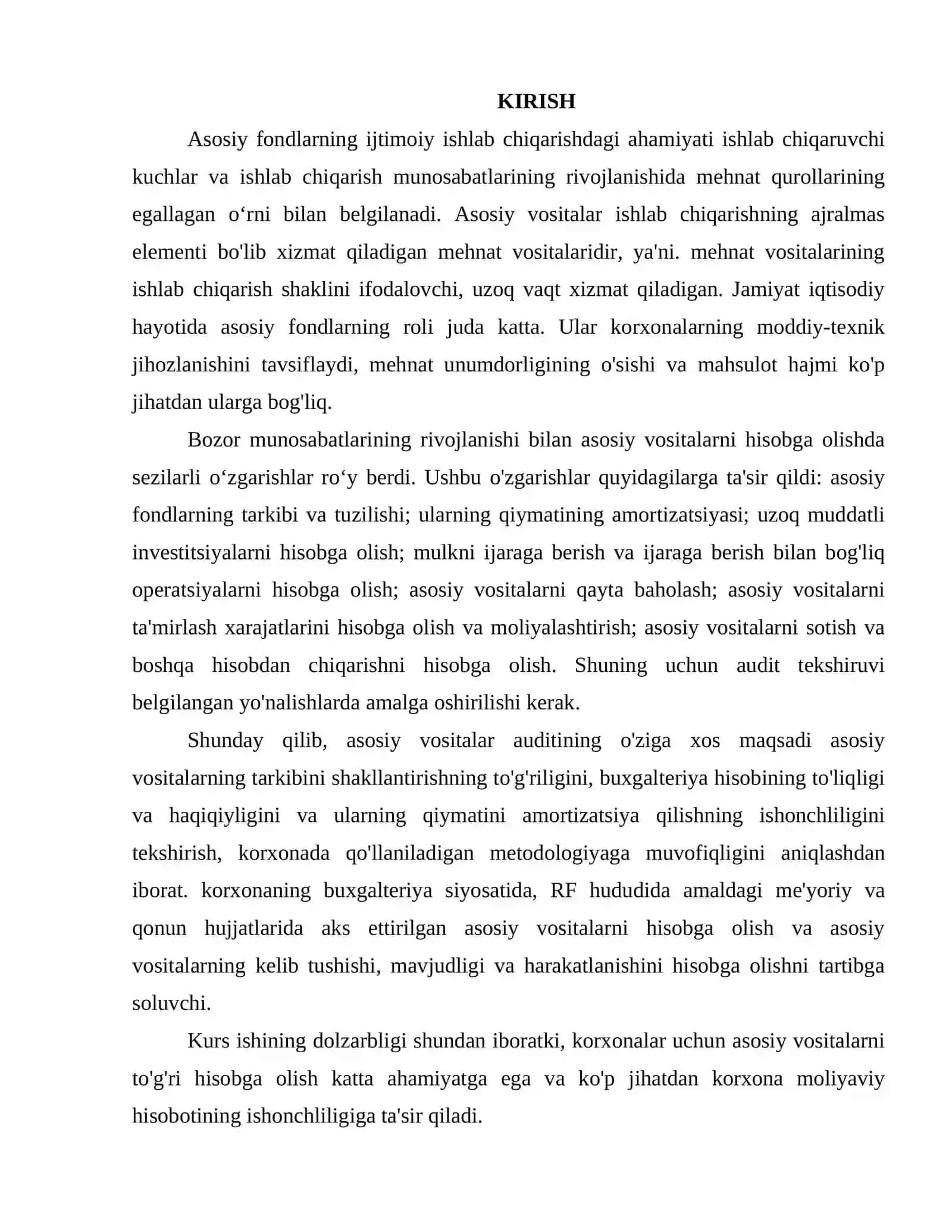 Asosiy vositalar bilan operatsiyalar auditining nazariy asoslari 2