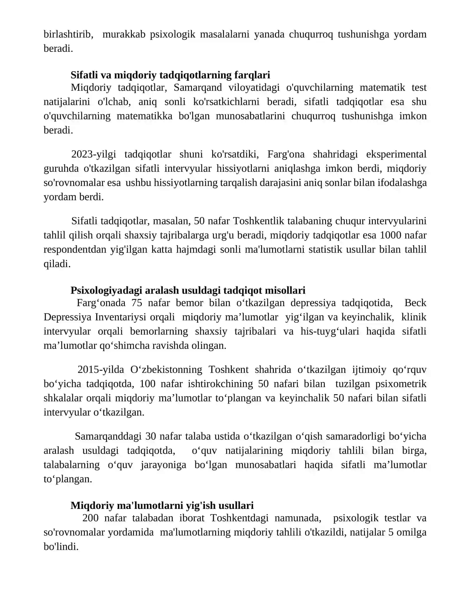 Ma'lumotlarni tahlil qilish usullari 2
