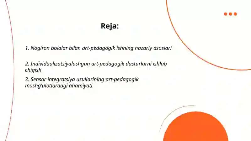 Nogiron bolalar bilan art - pedagogik ishning xususiytlari 2