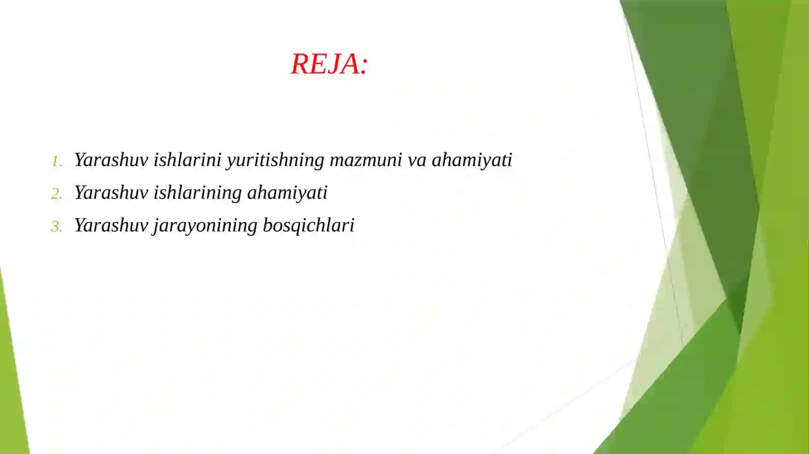 Yarashuv to‘g‘risidagi ishlarni yuritishning mazmuni va ahamiyati. 2
