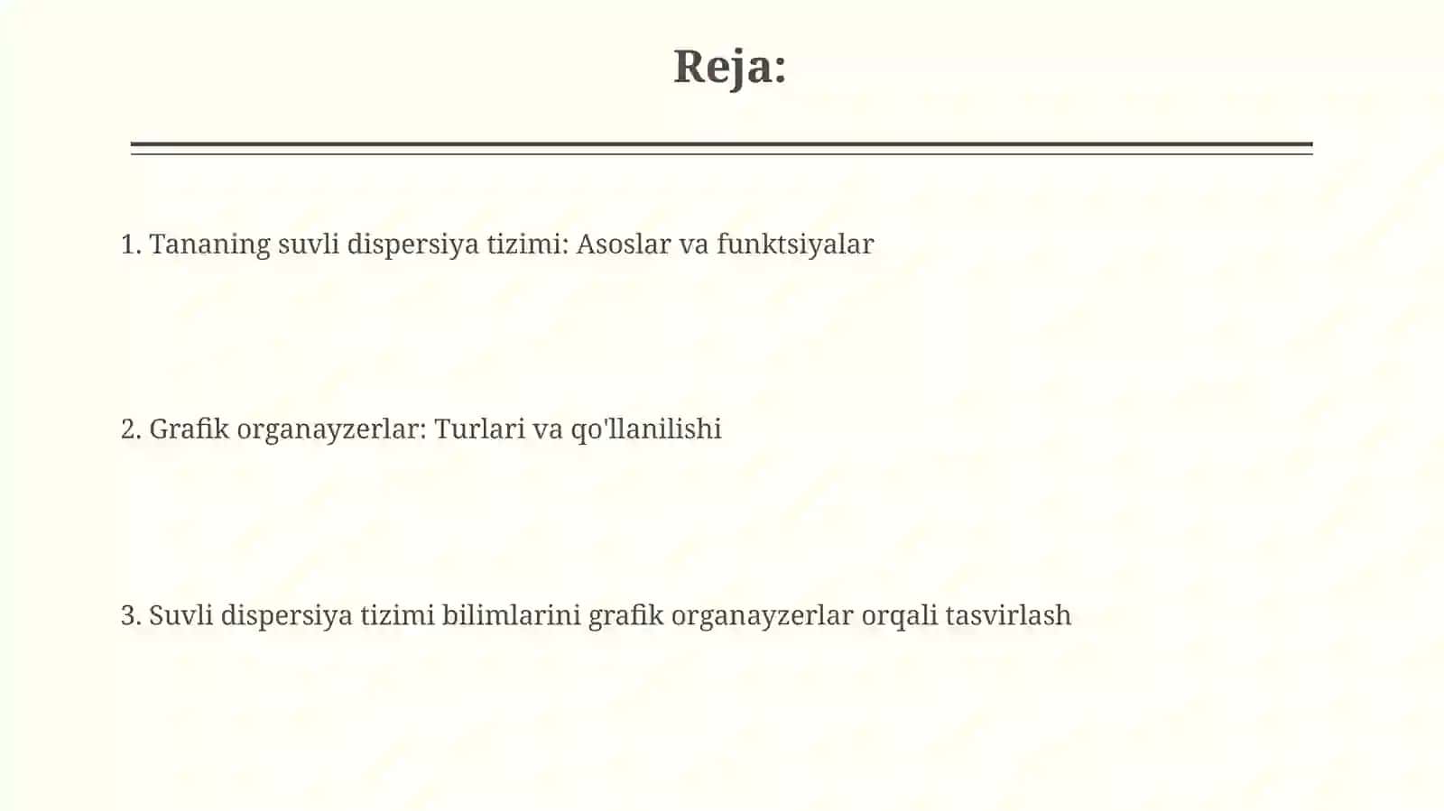 Organizmningsuvdisperssistemasi haqida bilimlar tadbiq qilish orqali grafikli organayzerlari 2