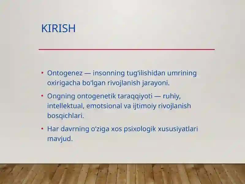 Inson ongining ontogenetik taraqqiyoti 2