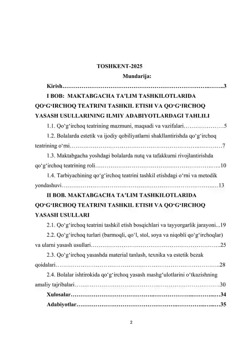 Maktabgacha ta'lim tashkilotlarida qo'g'irchoq teatirini tashkil etish va qo'g'irchoq yasash usullari 2