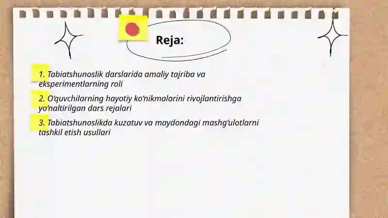 Yordamchi maktab tabiatshunoslik darslarining amaliy yo‘nalganligi 2
