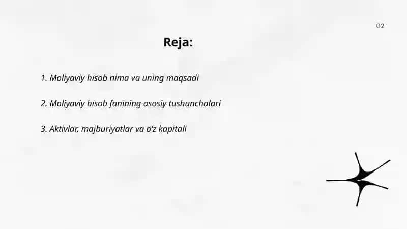 Moliyaviy hisob faniga kirish 2