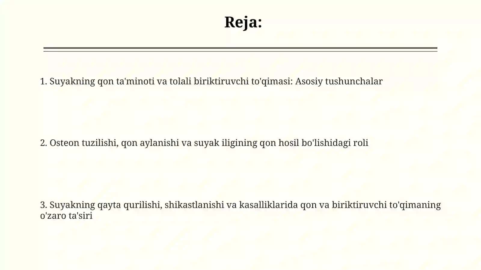 Suyakning qon ta'minoti va tolali biriktiruvchi to'qimalariga kirish 2