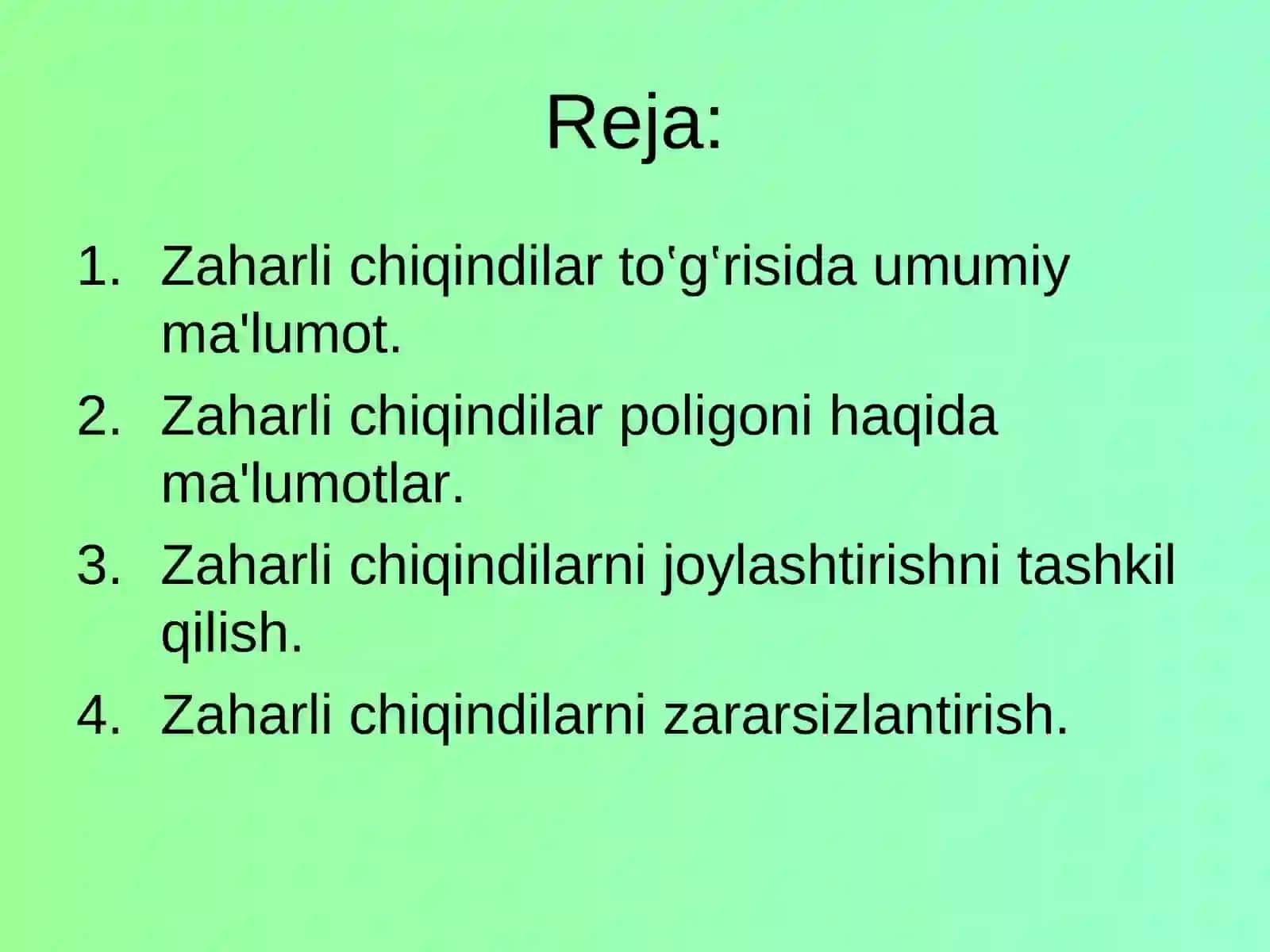 Zaharli chiqindilarni qayta ishlash, zararsizlantirish va ko‘mib tashlash 2