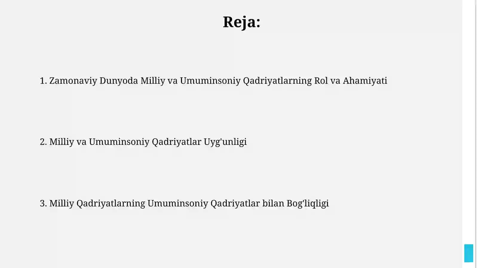 Milliy va umuminsoniy qadriyatlar uyg’unligi 2