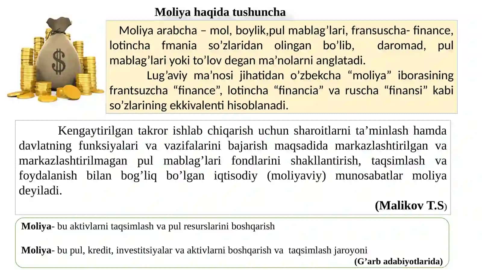 Moliya fanigakirish 2