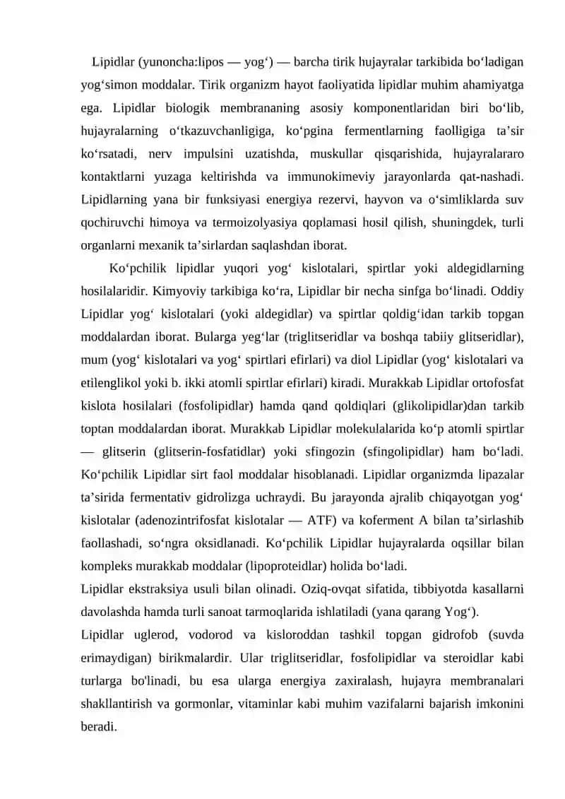 Lipidlar almashinuvi 2